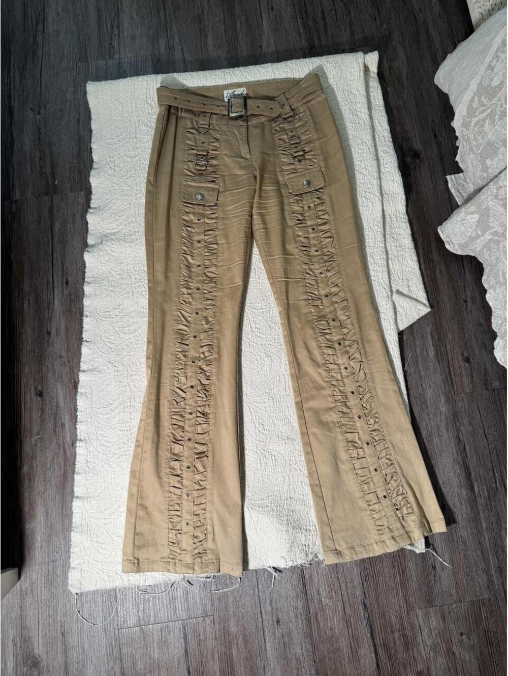 April Women's Tan and Cream Trousers